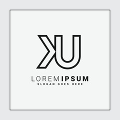 Initial UK Vector Logo - Elegant Monogram Template for letter U and K for your Business