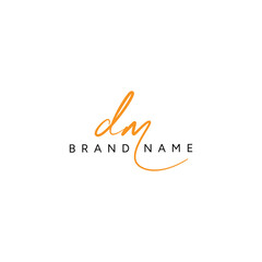 Initial Signature Logo for Letter DM - Vector Logo Template in Handwritten Signature Style