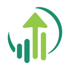 Obraz premium Growth chart icon, upward trend, progress, success