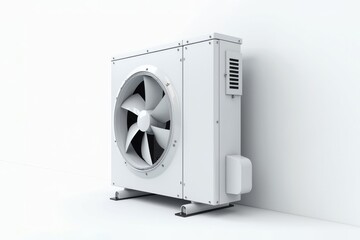 Modern White Heat Pump Unit for Efficient Climate Control