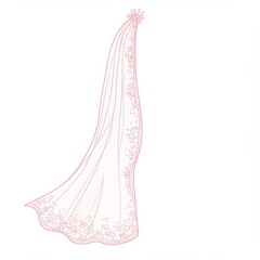 Blush Pink Wedding Veil Illustration