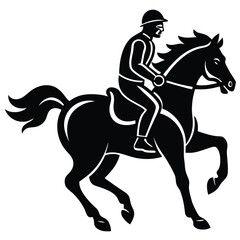 Silhouette of a Rider and Horse in Motion Equestrian Art