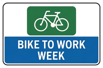 Celebrate Bike To Work Week Ride your bike green icon blue green design eco friendly transport