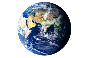 Blue planet earth isolated on transparent background. Elements of this image furnished by NASA