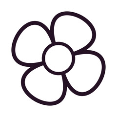 Vector hand drawn outline flower. Daisy, sunflower, camomile, gerbera flower for children coloring book, pages, kids game, application