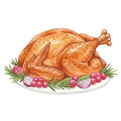 Roasted Turkey with Cranberries and Rosemary