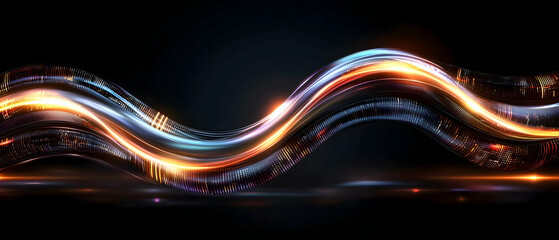 Abstract flowing waves of light and color