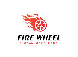 fire wheel logo design. logo template