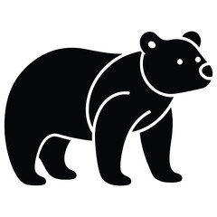 Majestic Black Bear Silhouette Illustration