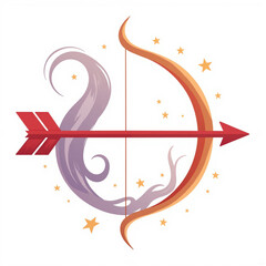Astrological Sagittarius Symbol with Arrow and Stars  