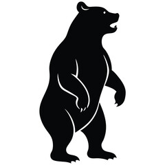 Majestic Black Bear Silhouette Powerful Wildlife Illustration