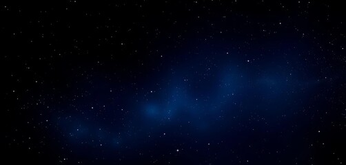 Obraz premium Deep black to midnight blue gradient background with white cosmic dust and stars, dark, nebula