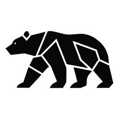 Geometric Bear Abstract Black Bear Illustration