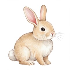 Obraz premium Adorable Fluffy Brown Bunny Rabbit Illustration