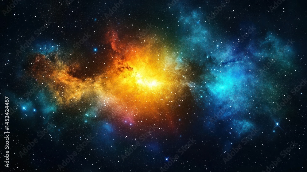 Wall mural cosmic nebula exploding in deep space