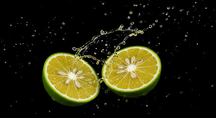 Fresh Lime Juice Splashing Vibrant Citrus Burst