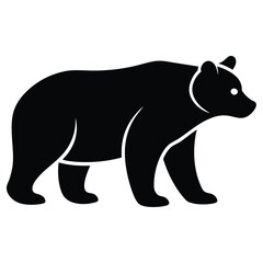 Majestic Black Bear Silhouette Illustration