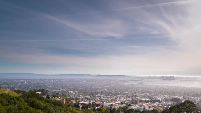 Day Time Lapse of Fog and Clouds moving over Downtown Berkeley