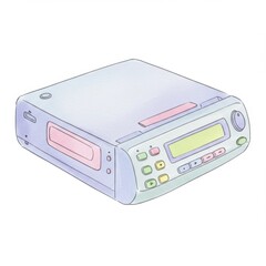 Obraz premium Pastel Colored Vintage Electronic Device Illustration