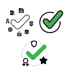 "Black Check Mark Icon Set – Approval, Verification, and Quality Symbols in Vector Format"

