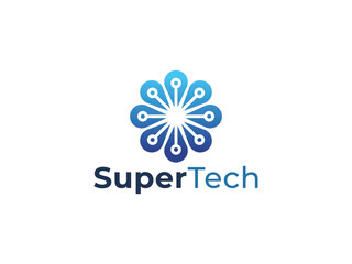 Minimal and Modern Super Technology logo design, Abstract tech logo