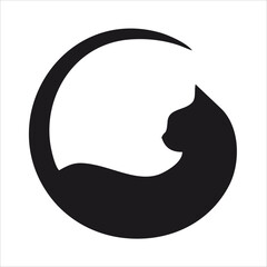 Cute cat face flat design cartoon element illustration