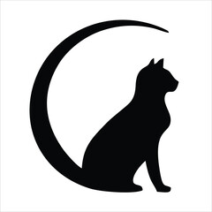 Cute cat face flat design cartoon element illustration