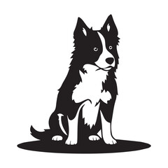 miniature american shepherd Dog black silhouette vector, Simple silhouette Design vector icon with white background