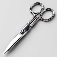 Elegant Silver Scissors on a Light Background for Creative Tasks