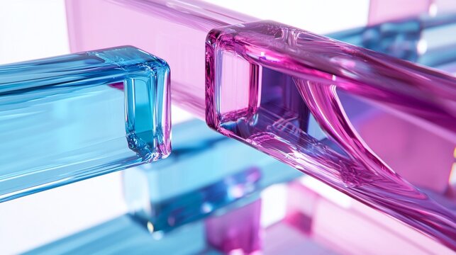 Colorful rectangular glass containers in various shades.