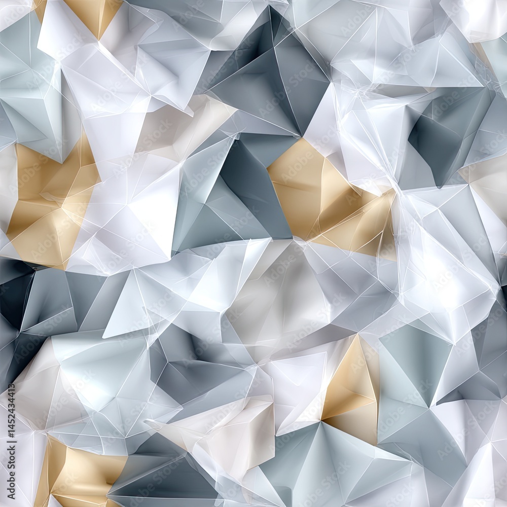 Poster abstract geometric shapes in low-poly style form a textured backdrop suitable for modern presentatio