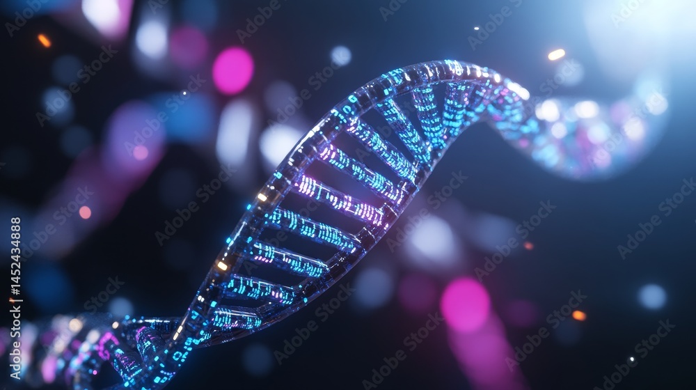 Aufkleber biotech developer workspace: dna code analysis - biotechnology, genetic code, software development, 