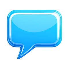 Naklejka premium Glossy blue speech bubble, blank space for text.