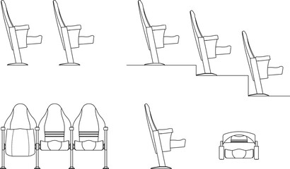 vector sketch illustration silhouette design vip seat stadium sport show