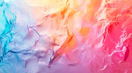 Fototapeta premium Colorful Abstract Fluid Art - Vibrant abstract art featuring swirling colors of blue, pink, orange, and yellow. Perfect for backgrounds or design elements