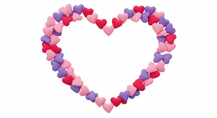 Colorful Hearts Arranged in a Perfect Shape for Romantic Themes