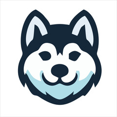 Cute dog face flat design cartoon element illustration