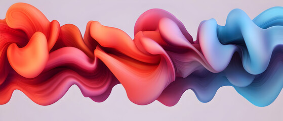 Abstract fluid shapes in vibrant colors
