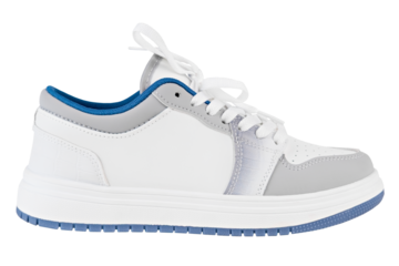 white with gray sports sneaker isolated
