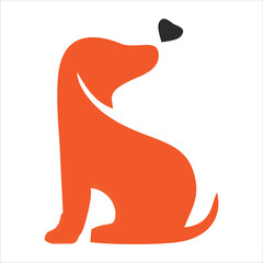 Cute dog face flat design cartoon element illustration