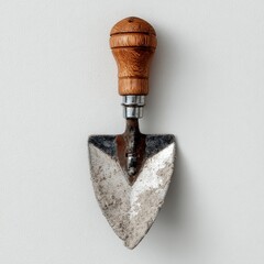 Vintage Garden Trowel with Wooden Handle and Antique Metal Blade