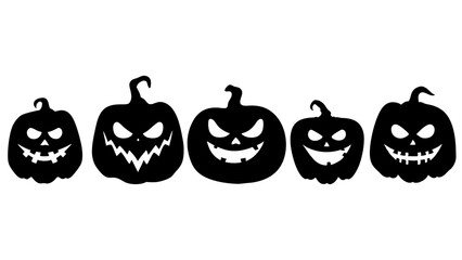 set of halloween pumpkins