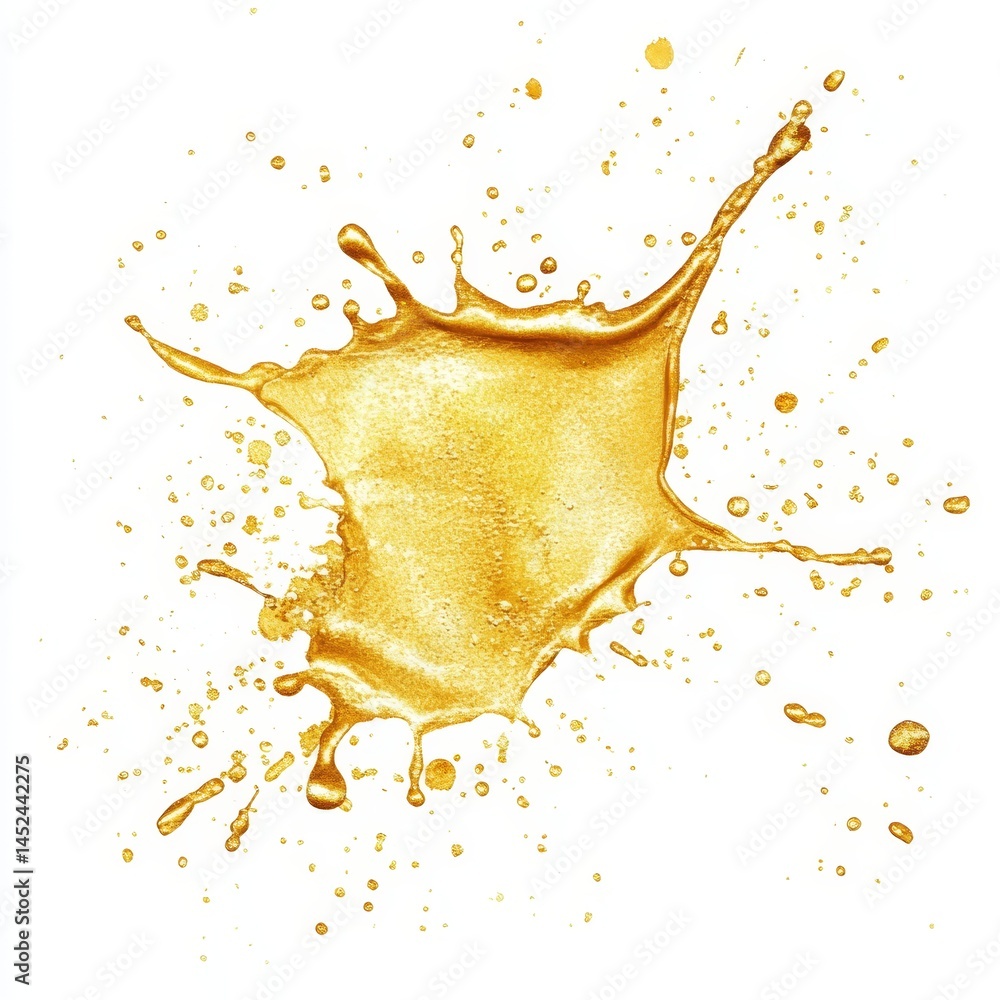 Aufkleber golden liquid splash - a vibrant of a golden liquid splashing, creating a dynamic and visually appea