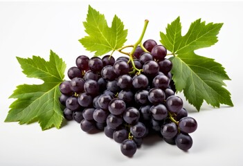 Fototapeta premium The bunch of grapes has white leaves on the surface