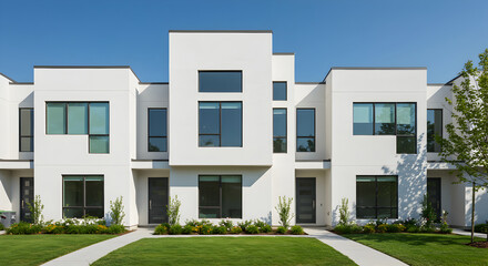 Contemporary Townhouses Showcase Modern Design And Green Landscaping