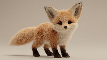 Fototapeta premium Adorable young fox with soft, fluffy fur.
