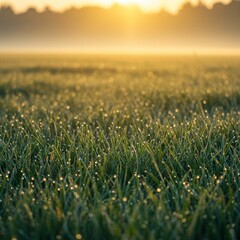 field of grass and sunset
