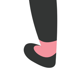 Vector illustration of a design like a woman's leg with her calves visible wearing trousers and shoes.