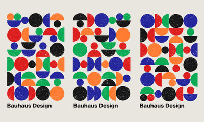 Colorful Bauhaus Design with Abstract Geometric Shapes Collection