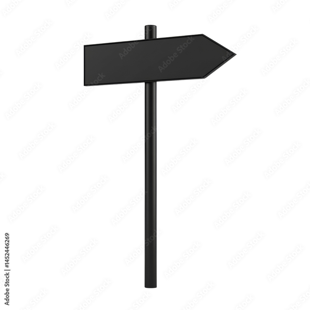 Poster directional marker with blank arrow shaped sign for custom messaging on clear setting